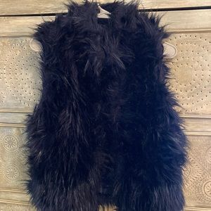 Fuzzy dark blue vest! Great for winter.